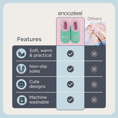 Image of Snoozies Grandma Slipper Socks for Women, Nana House Slippers Soft Non-Slip, Sherpa Lining, Indoor Cute Great Grandma