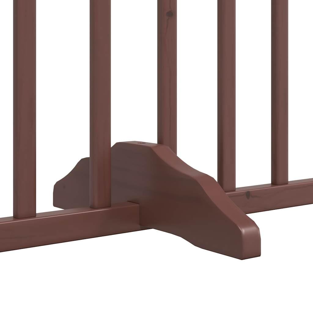 Homgoday Barrera para Perros,Barrera de Seguridad para Perros Mascotas,Puerta Seguridad Perros Puerta de Perros Plegable 6 Paneles Madera álamo marrón 480 cm
