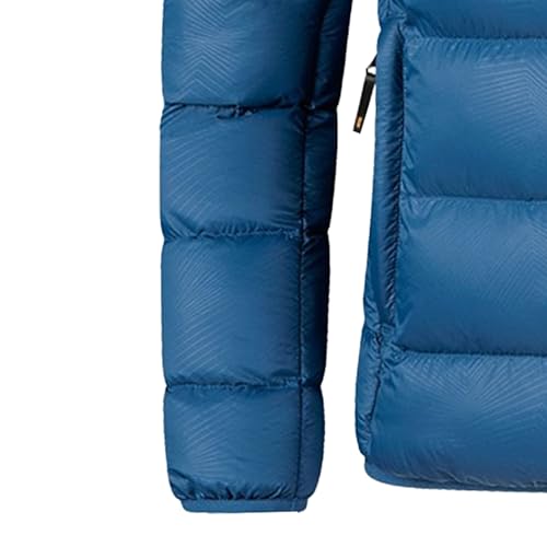 Doudoune bleu à capuche pour homme : vêtement basique léger taille L