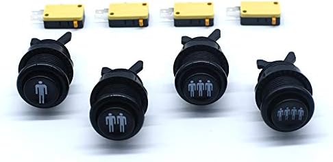 Arcity 4 Pcs Arcade Game Player Start Push Button 1P 2P 3P 4P Player Happ Style Standard American Type with Microswitch Jamma MAME Machine Console Parts Black White New 3 41CVdzefbqL. AC