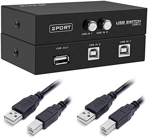Generic 2-Port USB 2.0 Printer Switch - Black, Push Button Actuator, Manual Operation-image-32