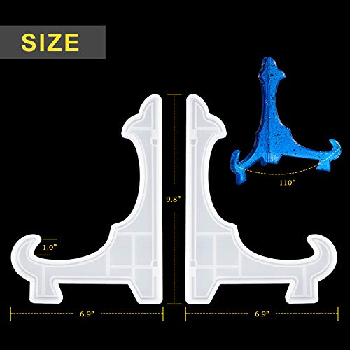NiArt Epoxy Resin Silicone Mold 9.8\" Display Stand Plate Holder Photo Frame Easel Folding Hinge DIY Casting Agate Art Handcraft Holiday Ornament Home Decor Office Certificate Wedding Birthday Showroom - Thumbnail 3