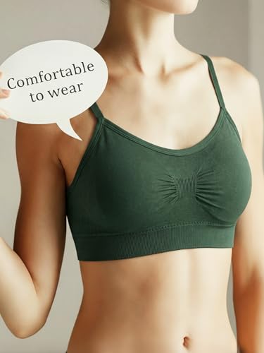 Image of SATINIOR 4 /12 Pieces Bralette Neck Cami Bra Wireless Tank Top Sports Bra for Women