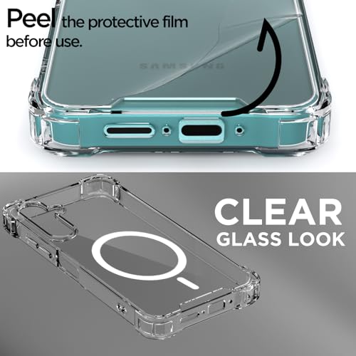 Image of Pikkme Back Cover for Samsung Galaxy M17 5G / A17 5G / F17 5G Mag-Safe Shockproof PC + TPU Protective Case Magnetic Support Bumper Case (Transparent Mag-Safe)