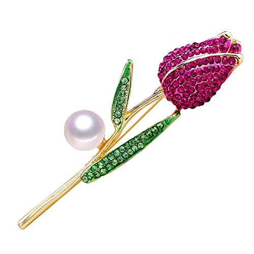 Broche de perle de rose délicate pour costume et corsage chic de mariage d'automne