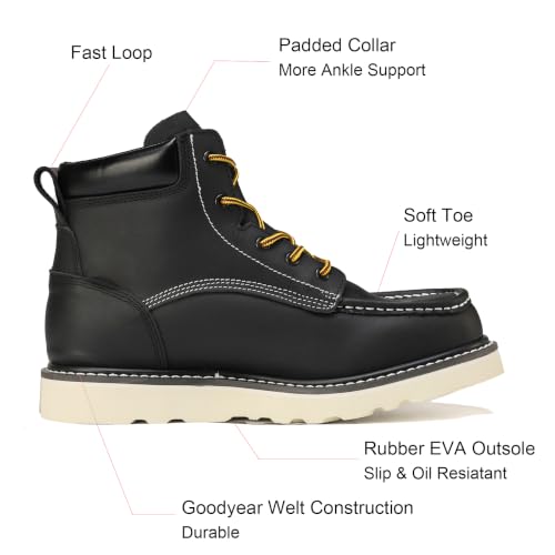 Image of Men's 6 inch Slip Resiatant Soft Toe Water Resistant Work Boots