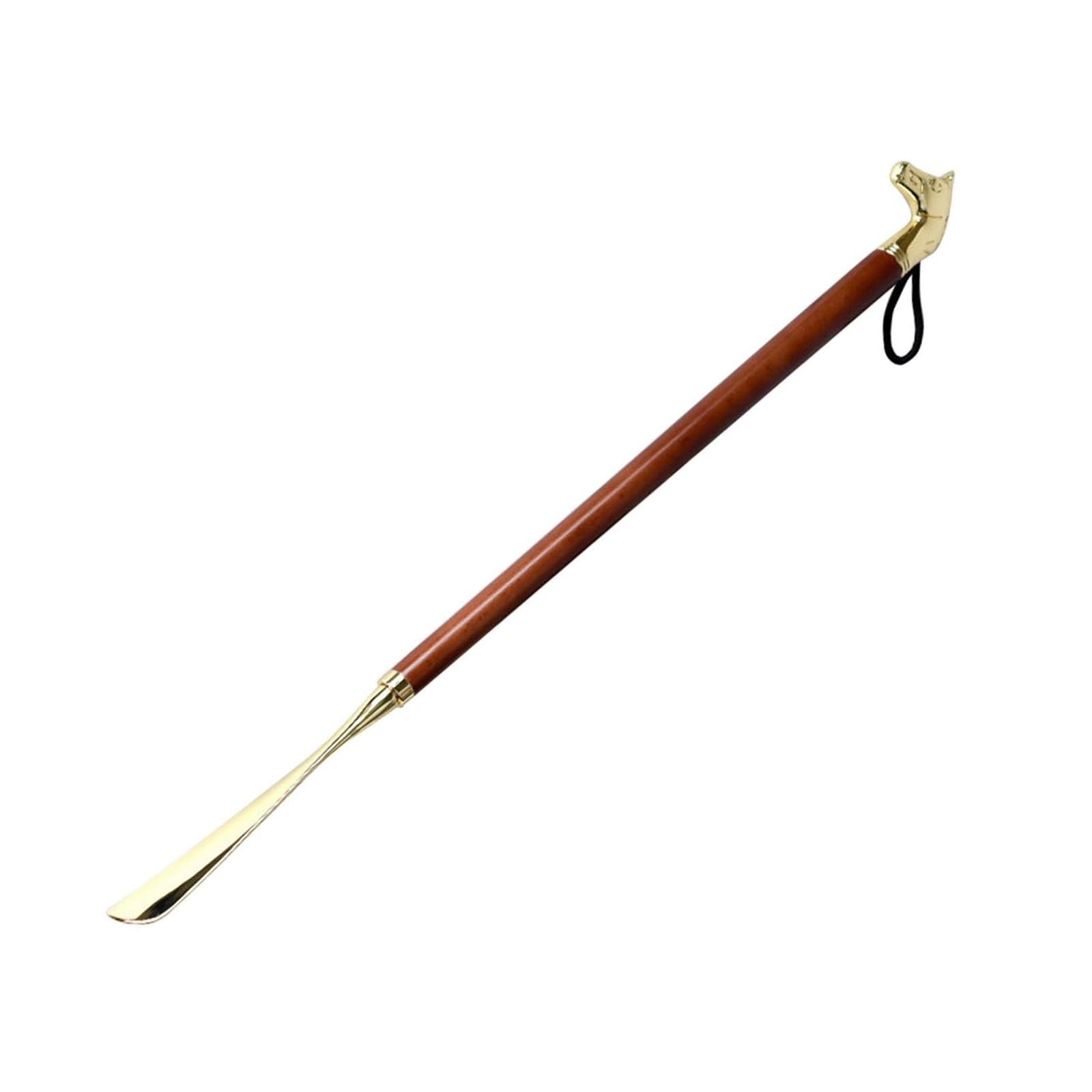 Długa łyżka do butów, Łyżka do butów, łyżka w stylu vintage, drewniane narzędzie sklepu obuwniczego z długą rączką, Horn(46cm Brown Horse)