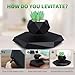 YISUIPU Levitating Plant Pots Floating Hanging Planter for Small Plants. Elevate Your Space Level with The Floating Plant Pot – Stunning Home and Office Deco (Black)