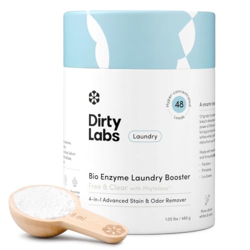 Dirty Labs | Scent Free | Bio Enzyme Laundry Booster | 48 Loads (1 lb) | Hyper Concentrated | High...
