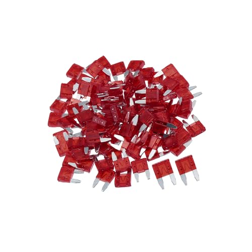 Partuto Car Fuse Blade Style Fuses 10A Mini Fuse Durable Short Circuit Protection Red 100Pcs Replacement