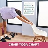 Plan De Entrenamiento En Silla: Tabla De Ejercicios Sentados De 30 Días Y Guía De Acondicionamiento Físico | Póster De Desafío De Yoga Y Entrenamiento Con Hoja De Registro Para El Hogar, La Oficina O