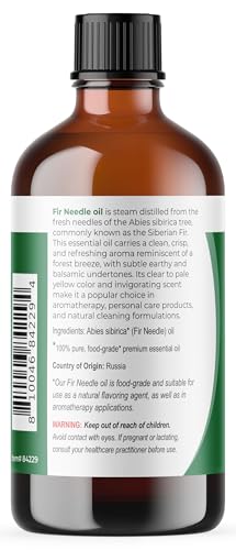 Viva Doria Fir Needle Essential Oil, 100% Pure, Natural Essential Oil, Undiluted, for Aromatherapy | Food Grade, 118 mL (4 Fluid Ounce)