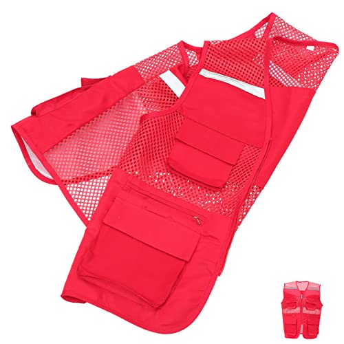 Ciieeo Outdoor Volunteer Vest Reflective Safety Pockets Breathable High Visibility Vest for Work Construction Gear