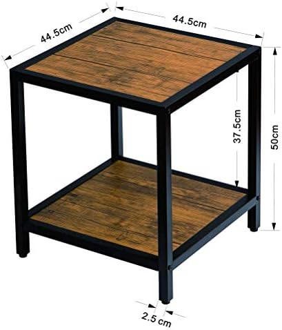 Aspect Westwood Industrial Coffee/Side Table, Vintage/Black, 44.5x44.5x50 (H) cm, Wood