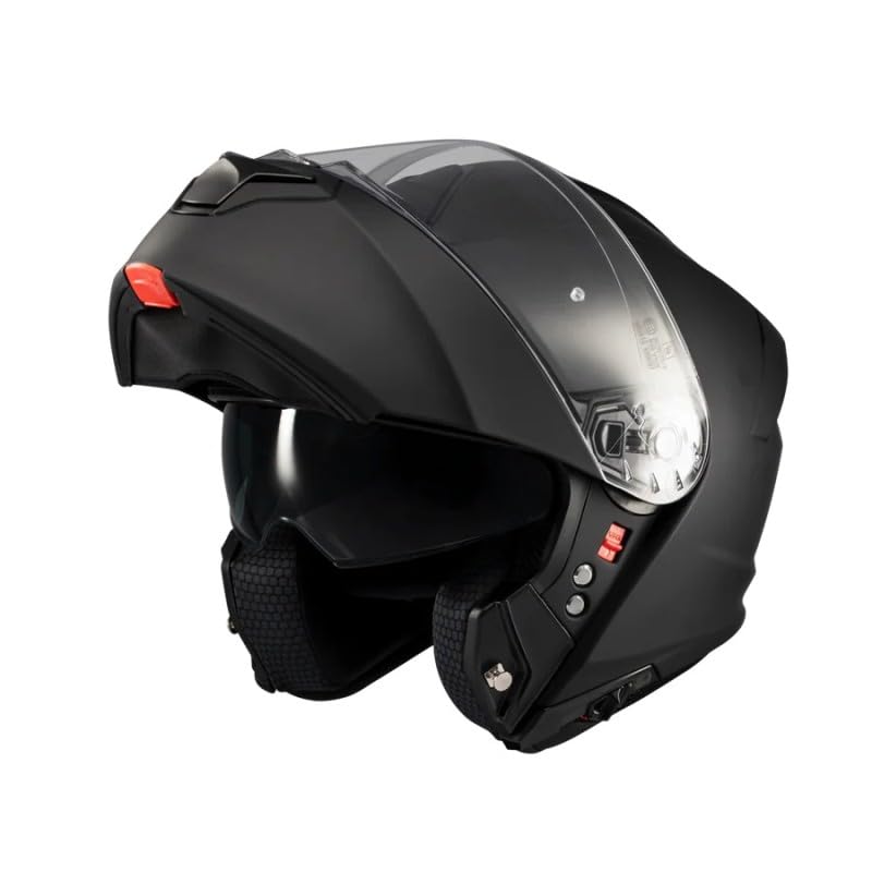 Casco Modular MT Genesis SV Solid A1 Negro Mate | Casco Modular para Hombre | Transpirable y Lavable | Homologado ECE 22.06 & Dot (XS)