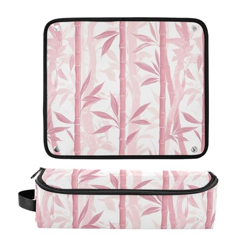 Misty Rose Trees Hot Hair Tools Travel Bag con tapete anticalor removible Bolsa grande para planchas de cabello, maleta portátil para planchas, rizadores y secadores miniatura 3