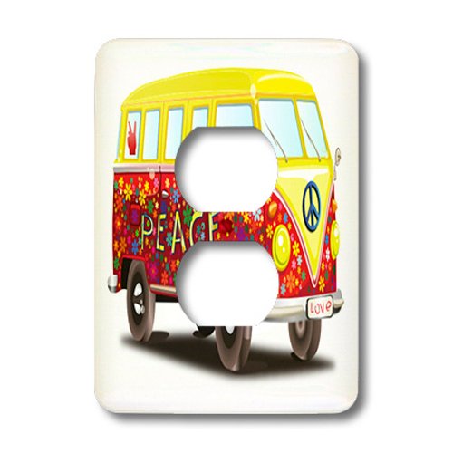 Couvercle de prise 2 prises Peace Love Rock N Roll pour relooker vos murs