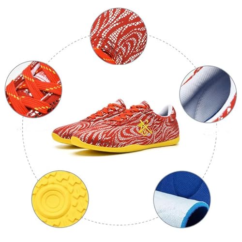 Wushu Training Shoes,Kung Fu Shoes,Tai Chi Martial Arts Shoes,Kung Fu Sports Sneakers,Boxing Taekwondo Training Shoes for Kids Men Women Leather Non Slip Kung Fu Shoes(Size:40 EU/7 US,Color:Black)4