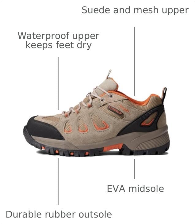 Image of Propet Mens Ridge Walker Low Hiking Hiking Sneakers Shoes - Brown