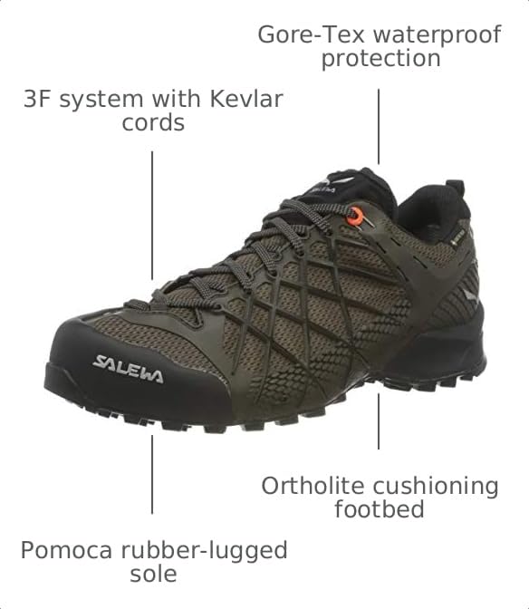 Image of Salewa Men's Wildfire GTX Approach Shoe - Durable, Waterproof Gore-Tex Trail Shoe for Hiking & Climbing