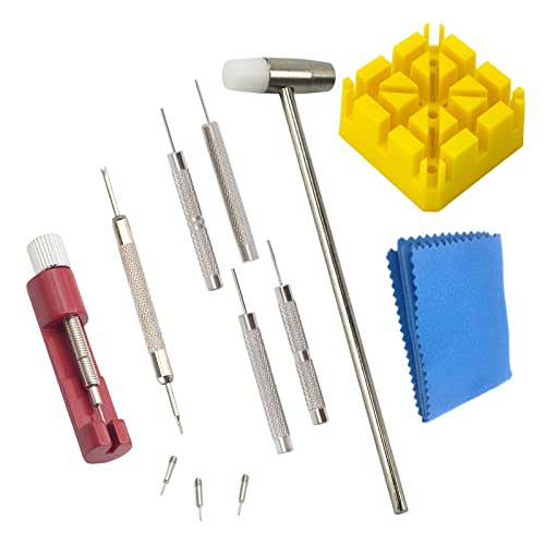 JOLUCE 腕時計バンド調整 ツール 12点セット 腕時計 時計ベルト 交換 調整 修理 工具 時計修理ツール バンド調整 サイズ調整 バネ外し メンテナンス 清掃用品 時計工具 セット