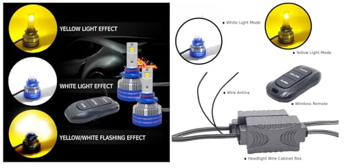 Image of H4 /9003 /HB2 LED Headlight Bulbs Yellow /White 300 Watt H4 Fitting LED Headlight Bulb for Cars, Motorbikes H4 150W For All Cars (Low and High Beam Bulbs with Colling Fan(KI 300 WATT DUAL COLOR)
