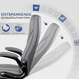 Guessky Chefsessel Bürostuhl, Hoher Rückenlehne Ergonomischer Bürostuhl mit gepolsterter...