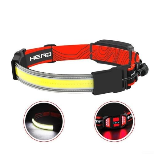 Faro LED para pesca nocturna y senderismo con linterna frontal impermeable recargable COB 2