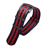 NBCNZCTSAS Cinturino in nylon liscio adatto for Omega adatto for Seamaster/adatto for Rolex/adatto for Seiko/adatto for Mido 20mm 22mm cinturino for uomo donna cinturino orologio(A19 black buckl