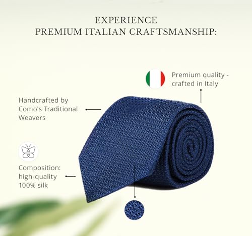 Image of Oliver Wicks Italian Grenadine Tie - 100% Silk, Hand-Finished & Tipped, Made in Italy, Small-Batch Men's Accessory