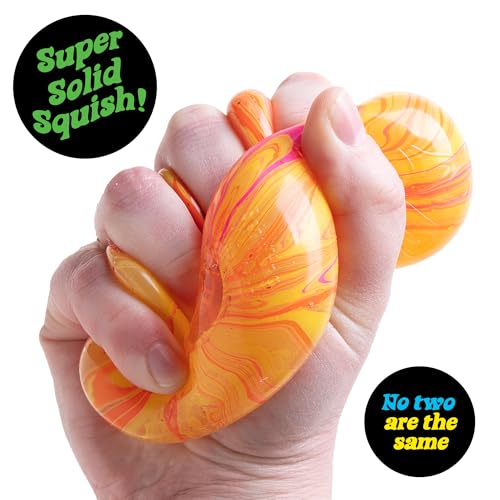 Image of Schylling NeeDoh Nice Cube Swirl - Sensory Toy with a Super Solid Squish - Unique, Swirling Color Blend - Ages 3 and Up - Orange; One Cube Per Pack