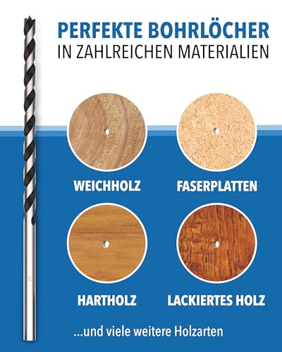 Holzbohrer Set lang 7 tlg 4-12 x 230 mm Balkenbohrer Langbohrer – Ansicht 6