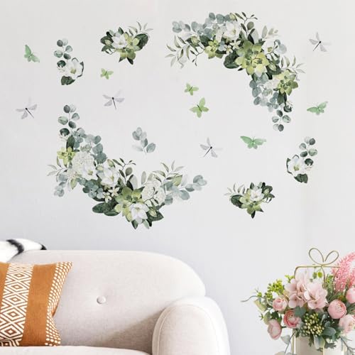 Plantes vertes autocollants muraux pour masquer un mur