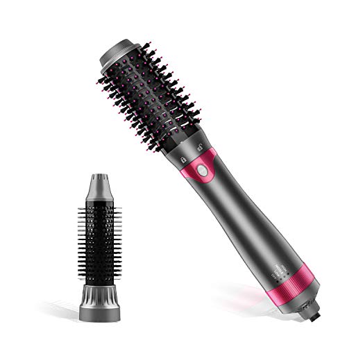 Chimpuk Hair Dryer Brush Dryer and Styler, One-Step Hot Air Brush Hair Volumizer Curler Straightener Styler Negative Ionic Ceramic Electric Blow Comb 1000 Watt