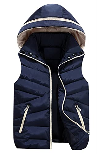 BESTORI Hombre Chaleco Acolchado con Capucha Cazadora Cierre de Cremallera Chaqueta sin Manga Cover