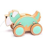 Pädagogisches Motorikspielzeug - das Hunde-Nachziehspielzeug aus Holz unterstützt die Entwicklung der Hand-Augen-Koordination, der Geschicklichkeit und der Entdeckungsfähigkeit des Kindes.