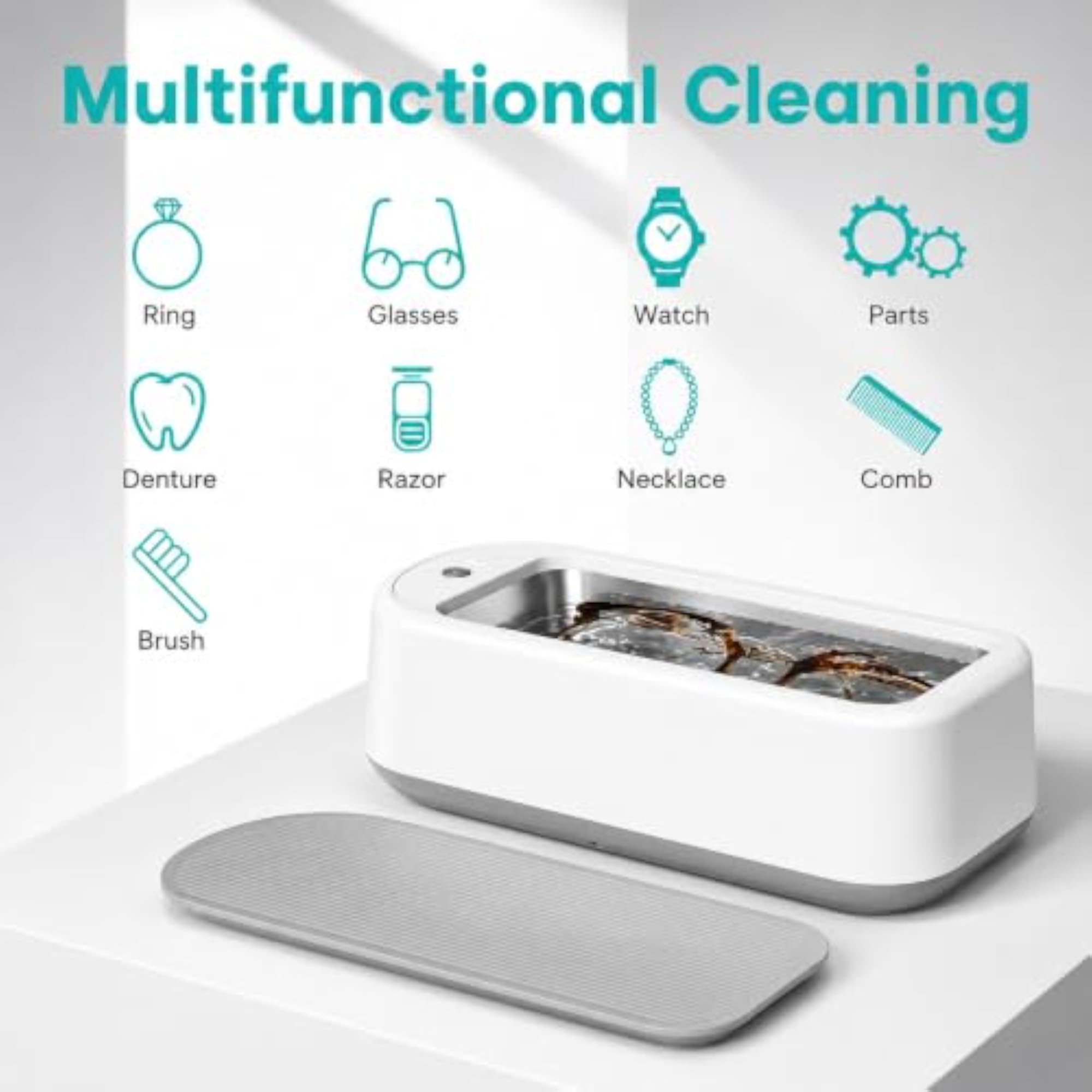 Ultrasonic Jewelry Cleaner Machine, Portable Deep Cleaning Tank