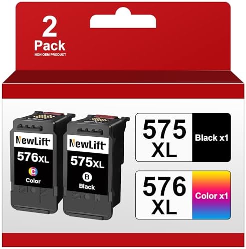 NewLift Druckerpatronen 575 576XL TR4755i TS3750i Kompatibel für Canon PG-575XL CL-576XL 575 XL 576 XL für Canon Pixma TR4755i TS3750i TS3550i TS3551i TR4750i TR4751i TR4756i (Schw