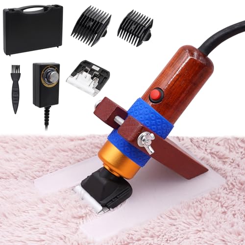 Carpet Trimmer with Shearing Guide, Rug Tufting Carver Clippers, Tufting Rug Clippers Kits, Electric Speed Adjustable Low Noise for Clean Handmade Rug Keep Tufted Rug Surface Uniform, 200W