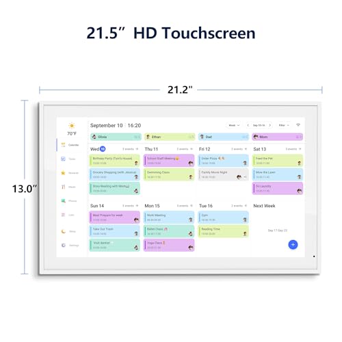 Digital Calendar, 21.5 Inch Electronic Calendar & Chore Chart, Smart Family Organizer with Interactive Touchscreen Display, Wall Mount or Desk Mount in Portrait or Landscape by flyEVfish - Image 7
