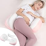 Chilling Home Pregnancy Pillows for Sleeping, Maternity Pillow for Belly, Adjustable and Portable Maternity Body Pillows for adults with Breathable Cover(Pink)