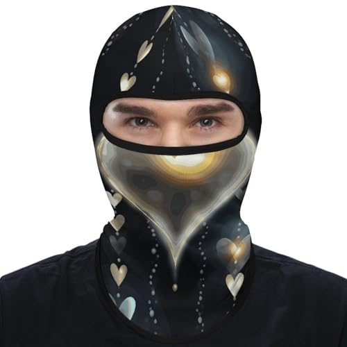 Balaclava para hombre y mujer, máscara para esquiar, máscara facial luminosa con amor, cubreboca completo para ciclismo miniatura 1