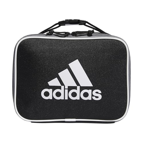 adidas Unisex Foundation Insulated Lunch Bag, Black/White, ONE SIZE