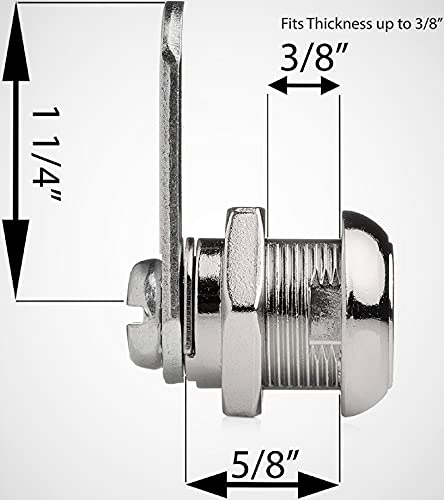 Kuyefgf Cabinet Keyed Locks Tubular Tumbler Lock Keyed Alike 2 Pack,5/8'' Key Mailbox Lock,3/4'' Cylinder Removable Key Cam Lock Replacement 16Mm,For Drawer Key Box Rv Camper Tool Box Trailer. #TOP1