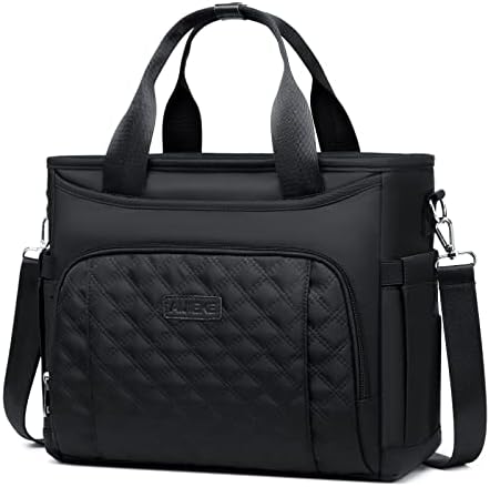 AIJIEKE Insulated Lunch Bag for Men Women, Lunch Box, Lunch Tote for Work, Large Leak Proof Cooler Bag with Removable Strap, Reusable Adult Lunchbag, Picnic, Office, Beach, Black