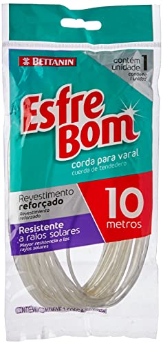 EsfreBom - Corda para Varal Revestida de 10 Metros, Cor Branca, Bettanin