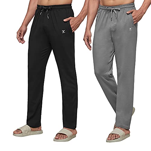 Image of XYXX Athleisure Men's Cotton Modal Track Pant | Antimicrobial Peach Finish | Solid Ace Regular Fit Casual Lounge Pant with Zipper Pocket