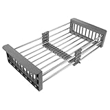 Acier inoxydable : fabriqué en acier inoxydable, ce support est conçu pour durer, résistant à la rouille et à l'usure tout en répondant aux besoins de séchage sans effort, support de cuisine pour la vaisselle, support de vaisselle pour évier