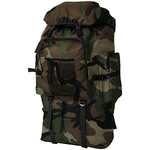 vidaXL Mochila Militar XXL Poliéster 600D 100% con Recubrimiento 100 L Camuflaje Cover