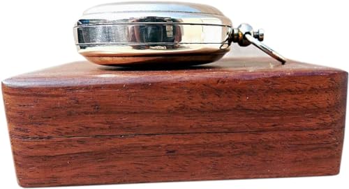 Brújula de Bolsillo de Latón - Epstein London - Brújula de Bolsillo con Caja de Madera Dura miniatura 2